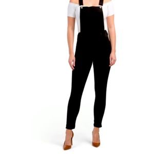 Levi black skinny overalls